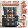 Swivel Rocker Recliner Chair with Massage and Heat, Oversize Ergonomic Lounge Single Sofa with Side Pocket & Cup Holders - 4 of 4