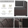 LayinSun 7 Pieces Outdoor Patio Furniture Set with 44" Fire Pit Table Brown Rattan Sectional Sofa Conversation Sets - 3 of 4