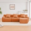 115" Modular Teddy Sectional Sofa with Curved Armrest & Deep Seat, 3 Seater Cloud Couch for Living Room, No Assembly-3irtyhousy - 2 of 4