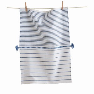 tagltd Beach Stripe Dishtowel Blue Cotton 26" X 18" Cleaning Kitchen Towel Machine Washable - 1 of 2