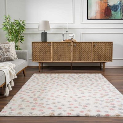 Hauteloom Cansu Pink & Cream Dotted Area Rug