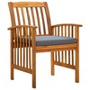 vidaXL Patio Dining Chairs 3 pcs with Cushions Solid Acacia Wood - 2 of 4