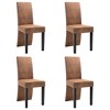 vidaXL Dining Chairs 4 pcs Brown Faux Suede Leather - 2 of 4