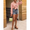 Leopard Stain Button Down Shirts for Women Roll Up Long Sleeve V Neck Casual Work Shirts - 3 of 4