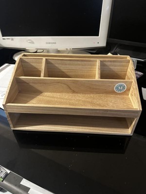 HERCHR Natural Wooden Desktop Organizer, Unfinished Wood Drawer Organi –  WoodArtSupply