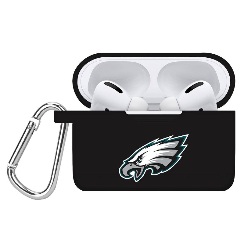 NFL Philadelphia Eagles Apple AirPods Pro Compatible Silicone Battery Case Cover - Black, 1 of 3