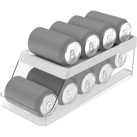 OU Soda Can Organizer for Refrigerator, Clear Rolling Can Dispenser for Fridge / Pantry, Soda Can Rack Kitchen Organizers, BPA Free