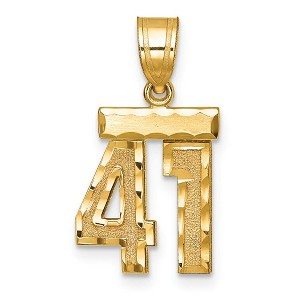 Black Bow Jewelry 14k Yellow Gold, Varsity Collection, Small D/C Pendant Number 41 - 1 of 3