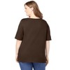 Woman Within Plus Size Perfect Elbow-Sleeve Square-Neck Tee - 3 of 4