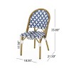 Okak 17.5" Outdoor PE Rattan French Bistro Chairs,Set of 2,Outdoor Accent Chairs with Aluminum Frame&Bamboo Finish,Patio Seating - 4 of 4
