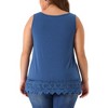 Agnes Orinda Women's Plus Size Swing Lace Flowy Sleeveless Casual Tank Tops - 4 of 4