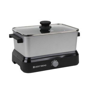 West Bend 5qt Versatilit Cooker with Black Tote Travel Lid Silver - 1 of 4