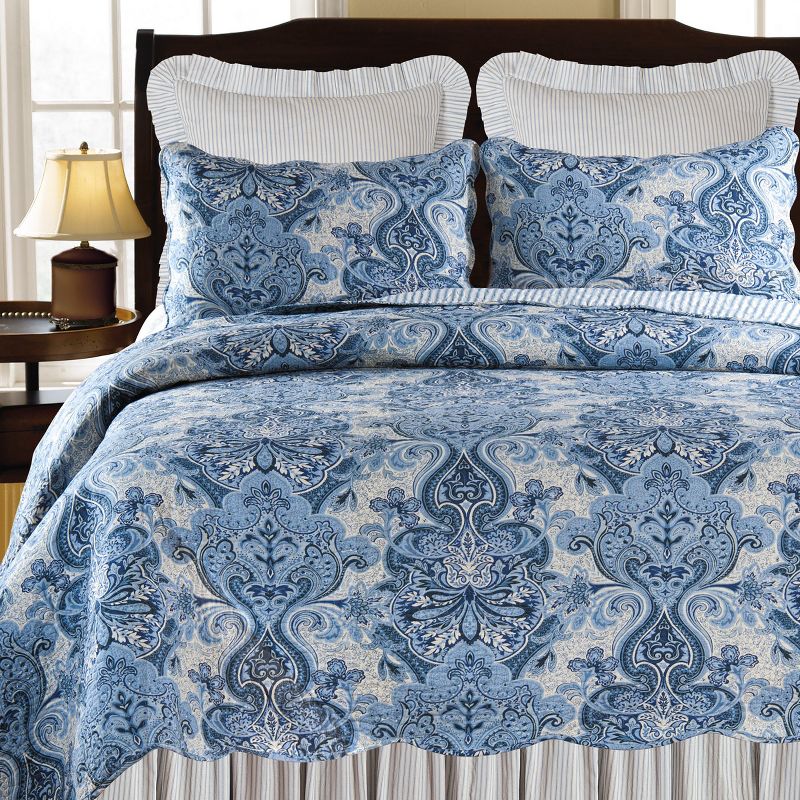 C&F Home Navy Damask Quil, 1 of 4