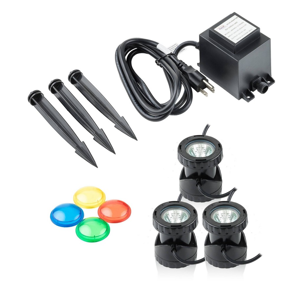 Photos - Floodlight / Street Light 3pk Power Beam 20 Watt Halogen Submersible Light Kit Black - Alpine Corpor