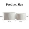 Kumasinova Round Nesting Coffee Table Set of 2,Modern White Wood Center Table with Hand-Carved Pattern,46.45" Side Table for Living Room Furniture - 2 of 4