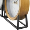Set of 2 Metal Metallic Clocks with Black Modern Bases - Olivia & May: Silent Analog, Indoor Decor - 2 of 4