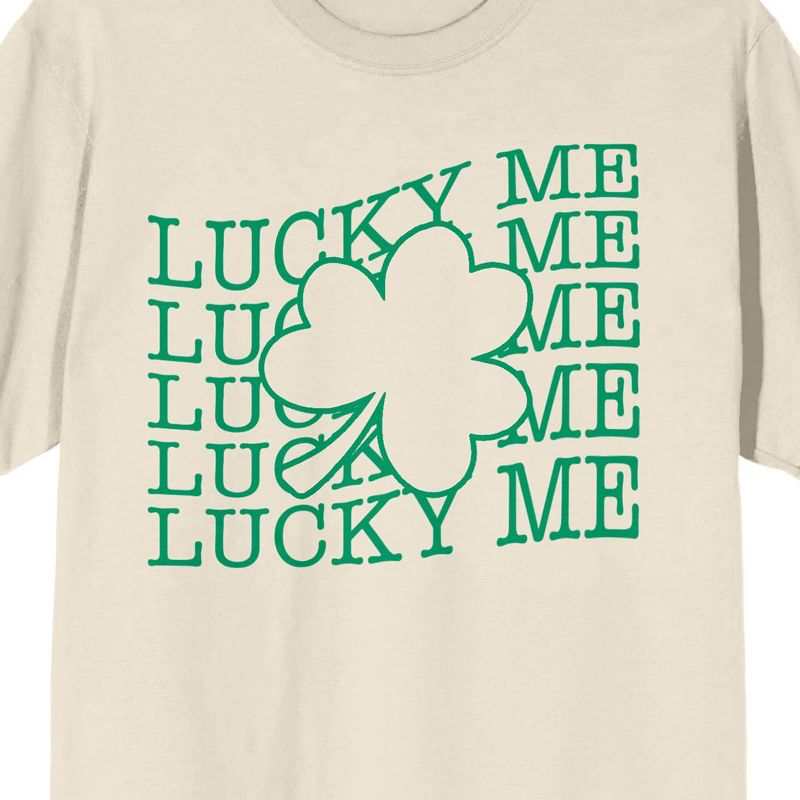 St. Patrick's Day Lucky Me Crew Neck Short Sleeve Women's Natural T-shirt, 2 of 4
