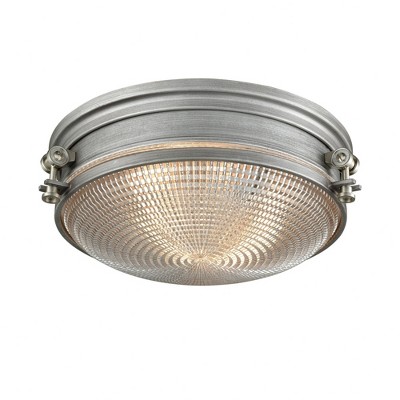 Elk Home Sylvester 2 - Light Flush Mount in  Weathered Zinc/Satin Nickel