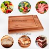 Acacia Wood Cutting Board 20x15x1.38 Inch Large Reversible Butcher Block with Deep Juice Groove and Side Handle - 4 of 4