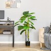 Aghana Digitals 4FT Faux Monstera Tree with 20 Realistic Leaves, PEVA/PE/Cement Indoor Plant in Green 6.80×6.80×47.30 in - 2 of 4