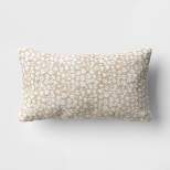 Velvet Jacquard Cheetah Lumbar Throw Pillow Beige - Threshold™