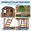 Kids Outdoor Playhouse with Climbing Wall, 2 Story Wooden Playhouse with Sandbox, Elevated Cedar Wooden Kids Playhouse with Step Ladder - 3 of 4