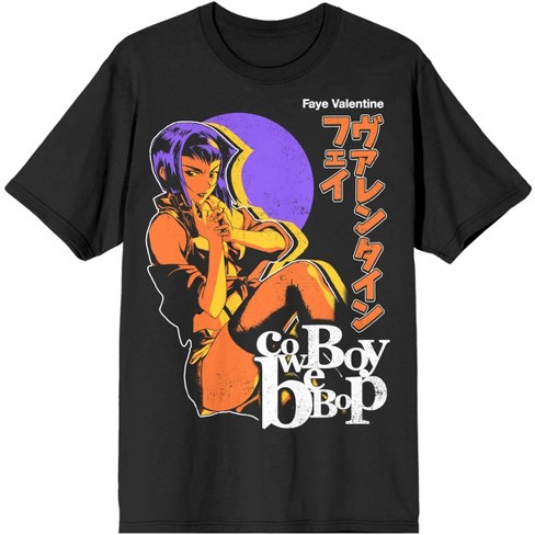 Vintage Faye Valentine Cowboy Bebop Poster Men's Black T-shirt-Small