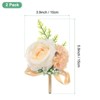 Unique Bargains Artificial Rose Flower Men Wedding Boutonnieres 2 Pcs - 3 of 4