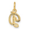 Black Bow Jewelry The Sadie 14k Yellow Gold Mini Satin Script Initial Charm, Letter D - 3 of 4