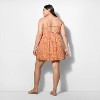 Women's Mini Pleated Babydoll Dress - Wild Fable™ Orange Floral - 3 of 3