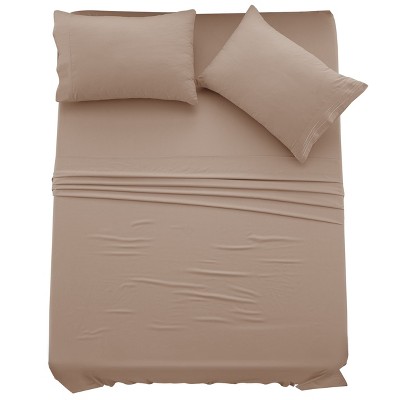 6 Piece Bed Sheet Set Ultra Soft Brushed Microfiber Solid Sheets with Pillow Cases - Lux Decor Collection