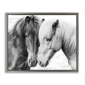 Stupell Industries Horse Love Duo Portrait Floating Frame Canvas Art, Gray, 31" x 25" - 1 of 4