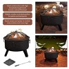 Nature Spring Woven Design Fire Pit - 26" Round, Bronze Finish - 2 of 4