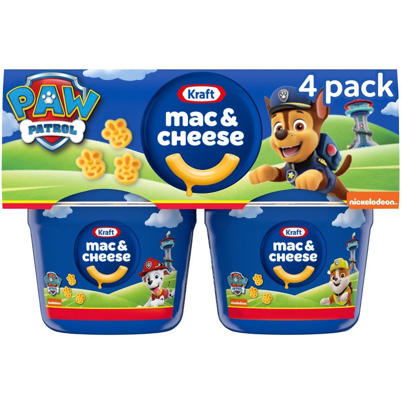 Kraft Mac and Cheese Cups Easy Microwavable Dinner with Nickelodeon Paw Patrol Pasta Shapes - 7.6oz / 4ct, 1 of 9