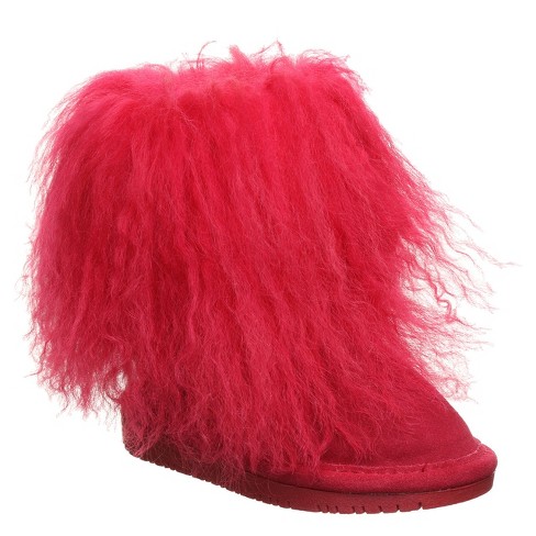 Pink bearpaw shop fur boots