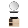 24 in. W x 19 in. D x 29 in. H Single Sink Bath Vanity in Burlywood with Burlywood Solid Surface Top and Mirror - 2 of 4
