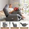 Recliner Chair for Adults, PU Leather Electric Rocker Recliner, 270 Degree Swivel Chair with Side Pocket, Modern Massage Sofa for Living Room Bedroom - 4 of 4