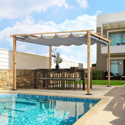 HAPPATIO 12' X 12' Retractable Pergola with Aluminum Frame