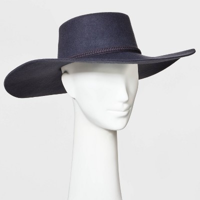 Women's Wide Brim Felt Boater Hat - Universal Thread™