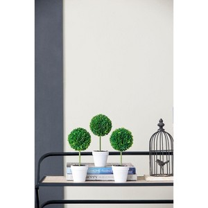 Sapphtopaz Faux Topiary Ball Tree Artificial Tree, Faux Plants Indoor with Wood Trunk, Room Decor for Home, Porch - 1 of 4