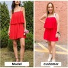 EXLURA Womens 2025 Summer Romper Dress Spaghetti Strap Pleated Fashion Short Jumpsuit Outfits - 2 of 4