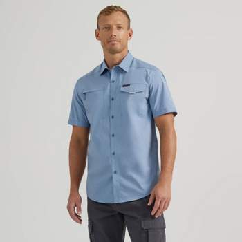 Wrangler Men's Atg Long Sleeve Fishing Button-down Shirt - Teal Green Xxl :  Target