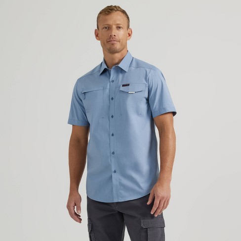 Wrangler Men's Atg Short Sleeve Button-down Shirt - Coronet Blue M : Target