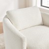 VANOMi 34.1" Modern Upholstered Barrel Accent Chair-White - 4 of 4