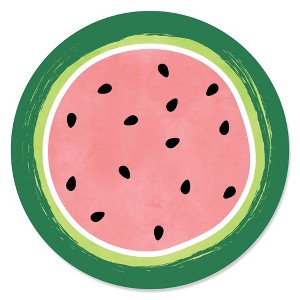 Big Dot of Happiness Sweet Watermelon - Fruit Party Circle Sticker Labels - 24 Count - 1 of 4