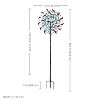 Sunnydaze Rainbow Breezes Powder-Coated Iron Wind Spinner - 84" H - Red, Blue, Yellow, and Turquoise - 4 of 4