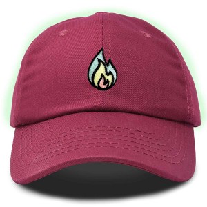 Dalix Fire Embroidered Lit Flame Dad Hat Cotton Baseball Cap Adjustable Mens - 1 of 4