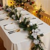 6ft Silver Pre-Lit Garland with 20 Battery-Operated Lights, Ball Ornaments, Ribbons and Bows for Indoor/Outdoor Decor - 2 of 4