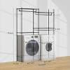57.4" W Over Washer and Dryer Shelves,2 Tier Adjustable Height Wire Shelving and Wire Basket with Hanger Rod&Hook,Space Saving Shelf - 2 of 4