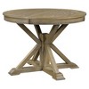 NicBex 54" Farmhouse Round  Dining Table,Extendable Kitchen Table with MDF Tabletop and 12" Leaf for 4-6 Seaters,Brown - 2 of 4